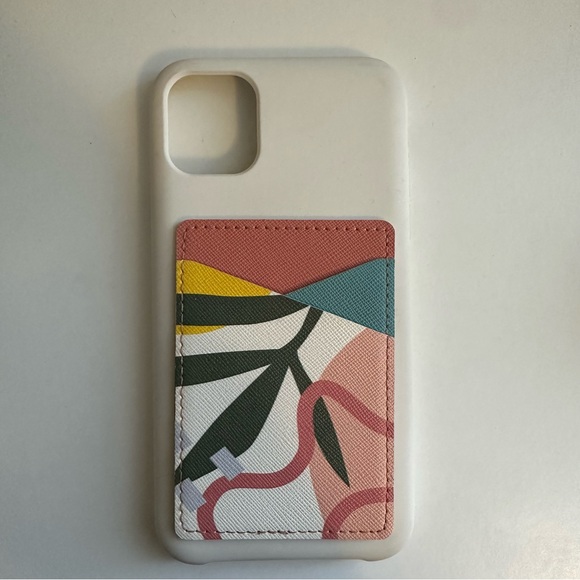 white iphone 11 case with sticky card holder attached - Picture 1 of 1